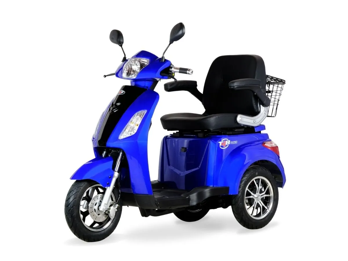 T4B Prime 500W 3-Wheel Mobility Scooter Blue — view 3