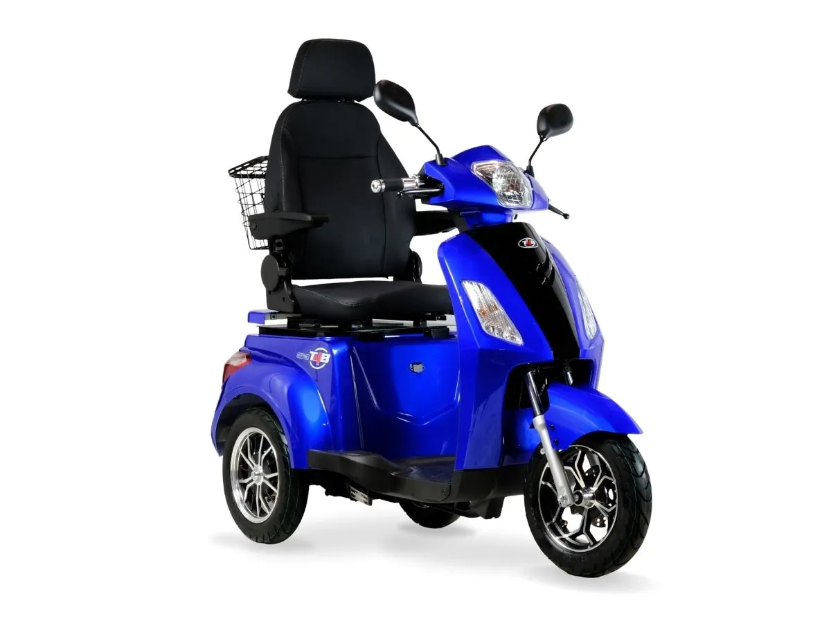 T4B Prime Deluxe 500W 3-Wheel Mobility Scooter Blue — view 2