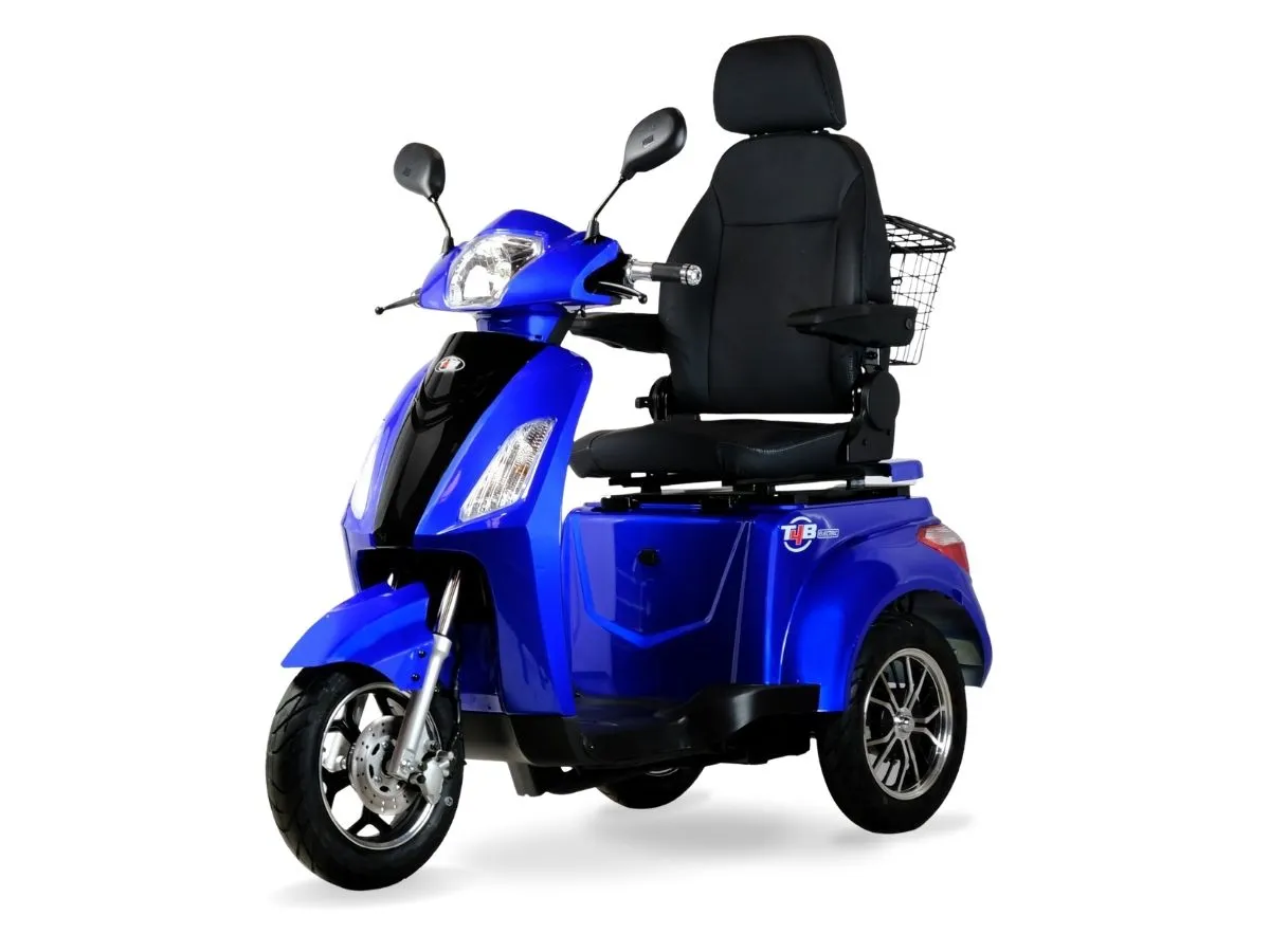 T4B Prime Deluxe 500W 3-Wheel Mobility Scooter Blue — view 3