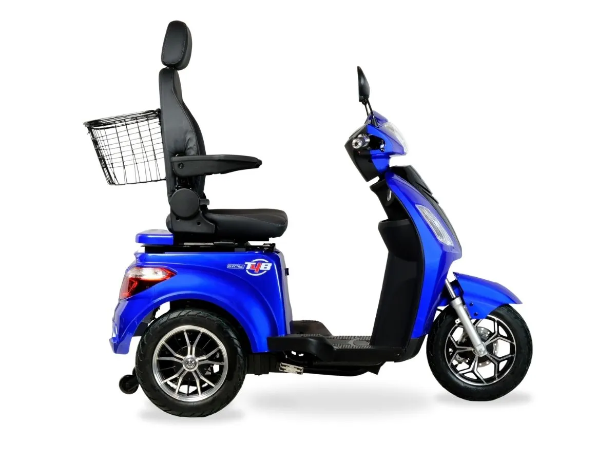 T4B Prime Deluxe 500W 3-Wheel Mobility Scooter Blue — view 4