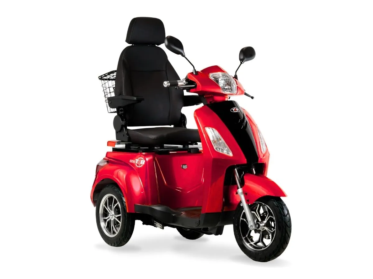 T4B Prime Deluxe 500W 3-Wheel Mobility Scooter Red — view 2