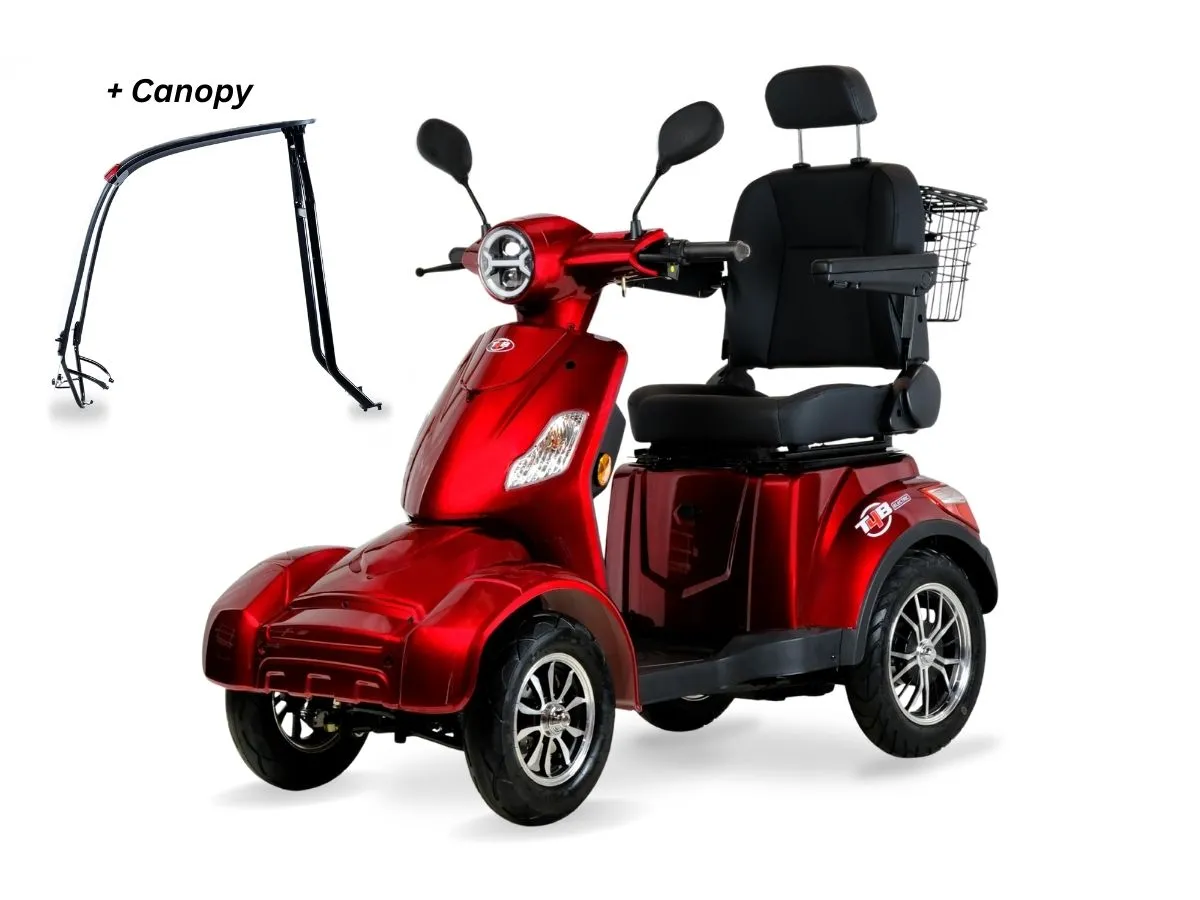 T4B Prime RoverX 500W 4-Wheel Mobility Scooter Red — view 3